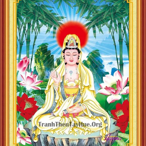 Tranh thêu Phật Quan Thế Âm Bồ Tát MS 1106