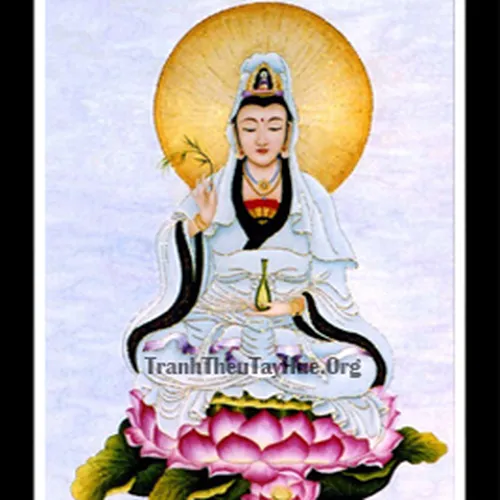 Tranh thêu Phật Quan Thế Âm Bồ Tát MS 1107