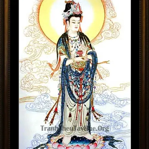 Tranh thêu Phật Quan Thế Âm Bồ Tát MS 1113