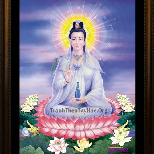 Tranh thêu Phật Quan Thế Âm Bồ Tát MS 1114