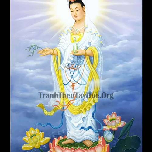 Tranh thêu Phật Quan Thế Âm Bồ Tát MS 1116