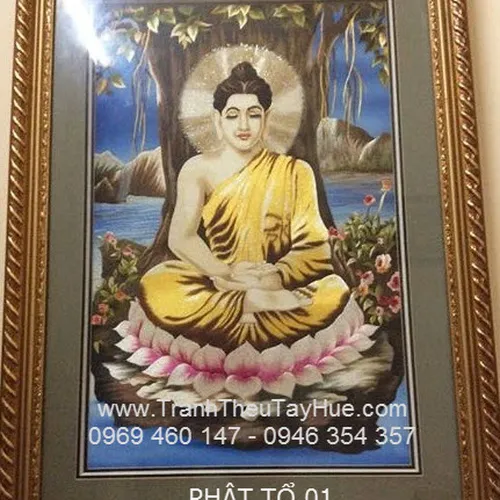 Tranh thêu Phật Tổ theo yêu cầu khách hàng