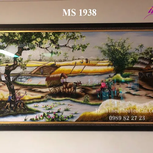 Tranh thêu Phong cảnh Đồng Quê MS 1938