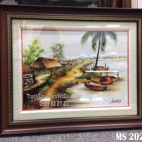 TRANH THÊU PHONG CẢNH ĐỒNG QUÊ MS 2029
