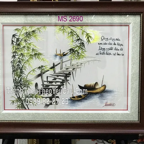 TRANH THÊU PHONG CẢNH ĐỒNG QUÊ MS 2690