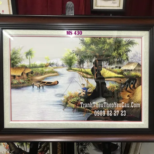 TRANH THÊU PHONG CẢNH ĐỒNG QUÊ MS 430