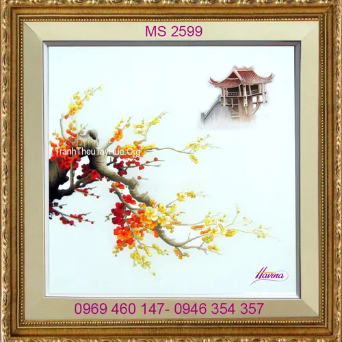 TRANH THÊU PHONG CẢNH LÀNG QUÊ MS 2599