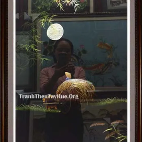 Tranh thêu phong cảnh làng quê MS 390