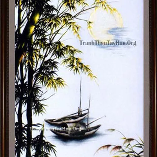 Tranh thêu phong cảnh làng quê MS 395