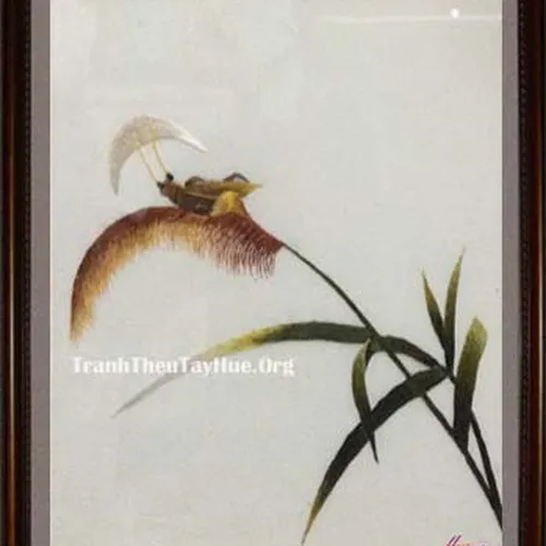 Tranh thêu phong cảnh làng quê MS 401