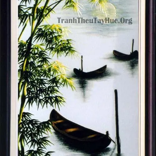 Tranh thêu phong cảnh làng quê MS 405