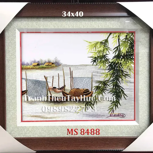 TRANH THÊU PHONG CẢNH LÀNG QUÊ MS 8388
