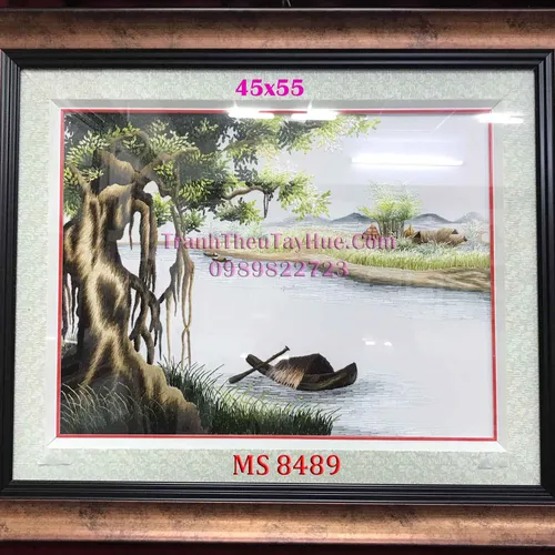 TRANH THÊU PHONG CẢNH LÀNG QUÊ MS 8489