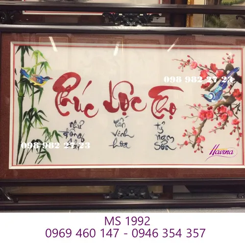 Tranh thêu phúc lộc thọ ms 1992