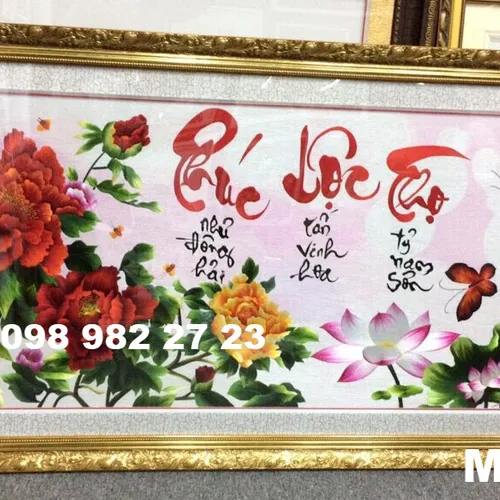 Tranh thêu phúc lộc thọ ms 632
