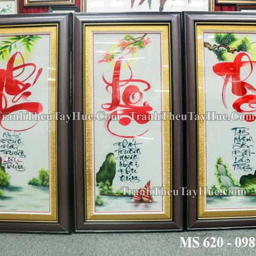 Tranh thêu phúc lộc thọ ms 620
