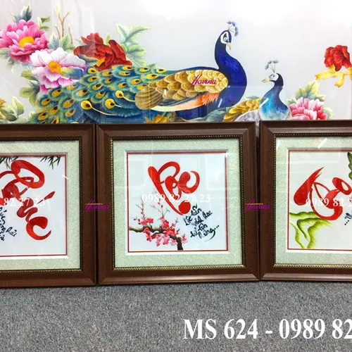 tranh thêu phúc lộc thọ ms 624