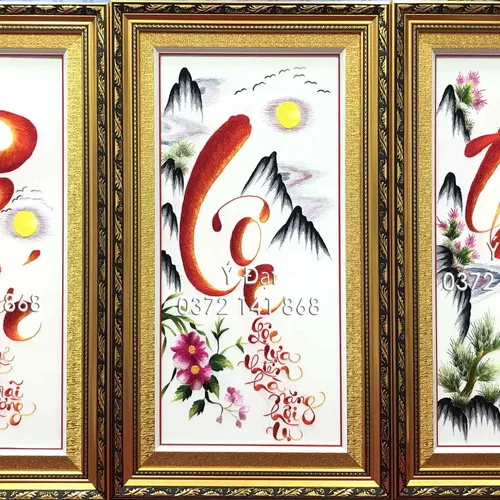 Tranh thêu phúc lộc thọ ms 8546
