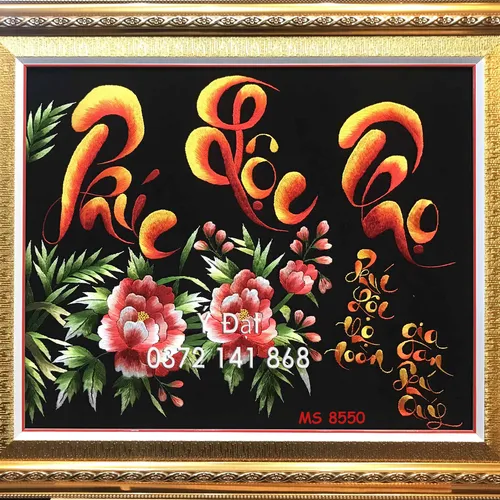 Tranh thêu phúc lộc thọ ms 8550