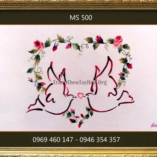 Tranh thêu tặng đám cưới MS 500