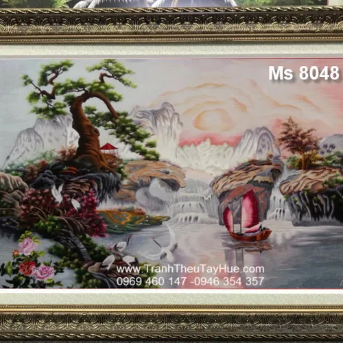 Tranh thêu tặng khai trương  MS 8048