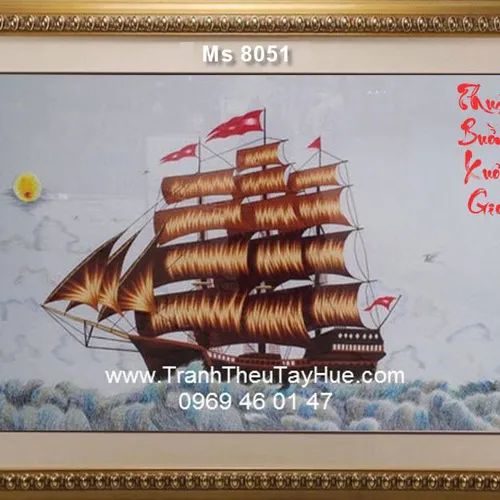 Tranh thêu tặng khai trương  MS 8051