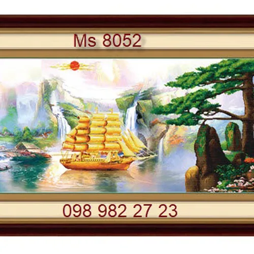 Tranh thêu tặng khai trương  MS 8052