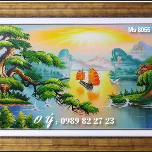 Tranh thêu tặng khai trương  MS 8055