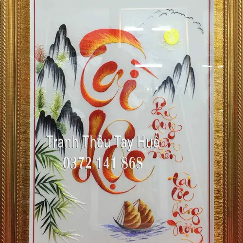 Tranh thêu tặng khai trương MS 8754