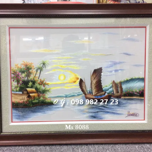 Tranh thêu tay bán ở cửa hàng tphcm MS 8088