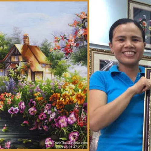 Tranh Thêu Tay Huế Giao Tranh Đến Nhà Anh Hữu Nhựt - Chị Lý