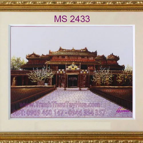 Tranh thêu tay Huế ms 2433