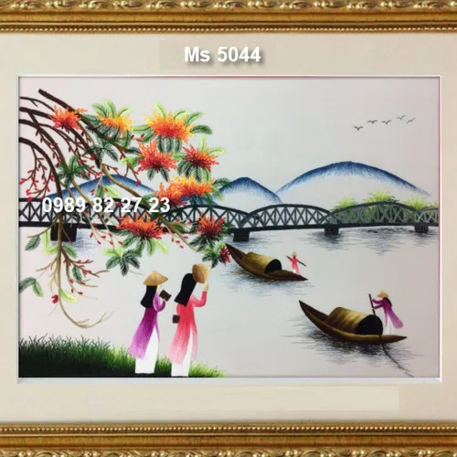 Tranh thêu tay Huế Ms 5044 -  Huế trong từng kỷ niệm