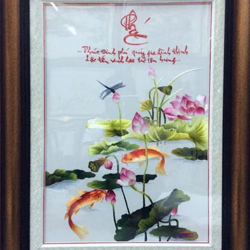 Tranh Thêu Tay Huế Thực Hiện Tác Phẩm Tranh Thêu Chữ Phúc Mã Số 2319 Theo Yêu Cầu Chị Vân, Khách Hàng Tại Hà Nội