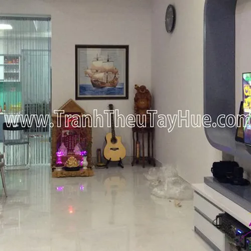 Tranh Thêu Tay Huế Thực Hiện Tác Phẩm Tranh Thêu Thuyền Buồm Ms 2339 Theo Yêu Cầu Của Anh Quang, Đường Nguyễn Văn Linh, Huyện Bình Chánh,TPHCM