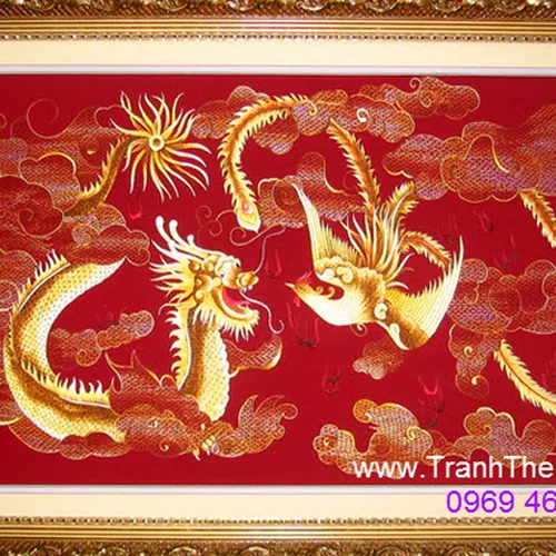 Tranh thêu tay làm quà tặng ĐÁM CƯỚI HTĐC04