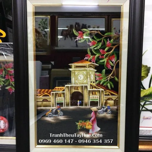 Tranh thêu tay tphcm MS 8086 -  Chợ Bến Thành Sài Gòn