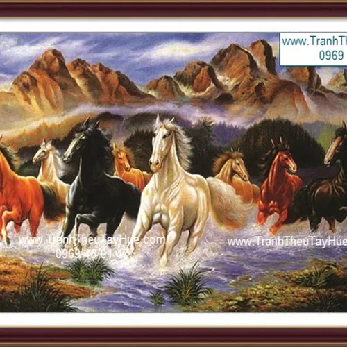 Tranh thêu tay truyền thống Mã Đáo Thành Công 05