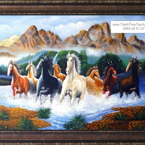 Tranh thêu tay truyền thống Mã Đáo Thành Công 11