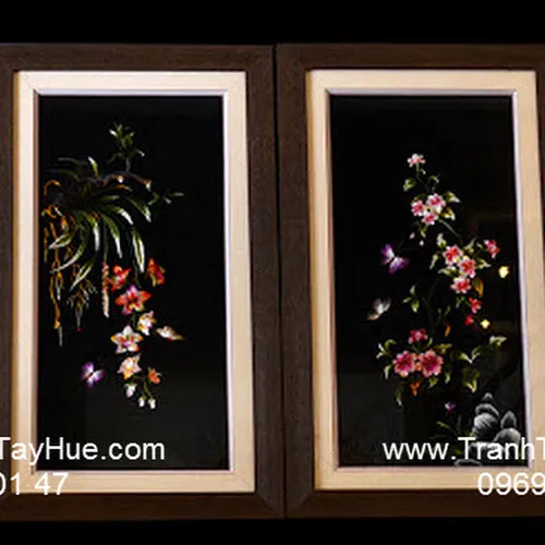 Tranh thêu tay truyền thống tứ quý 03