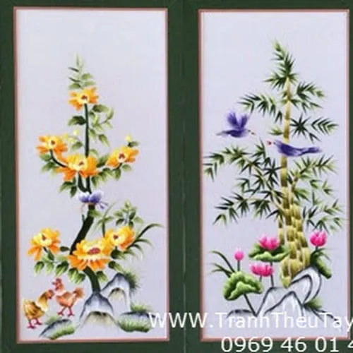 Tranh thêu tay truyền thống tứ quý 13