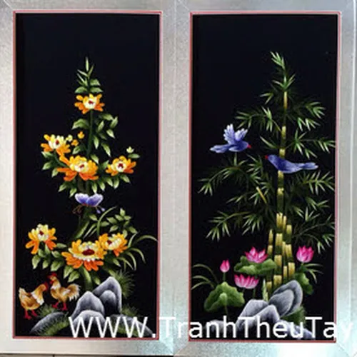 Tranh thêu tay truyền thống tứ quý 14