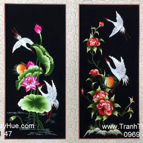 Tranh thêu tay truyền thống tứ quý 18