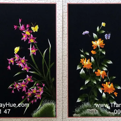 Tranh thêu tay truyền thống tứ quý 20