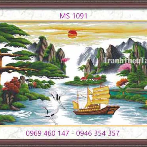 Tranh thêu thuận buồm xuôi gió MS 1091