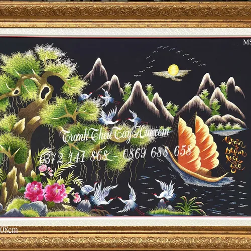 Tranh thêu thuận buồm xuôi gió ms 9922