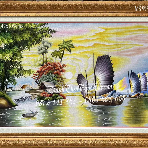 Tranh thêu thuận buồm xuôi gió ms 9937