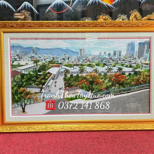 Tranh thêu trường Đại Học Đà Nẵng - Đại Học Sư Phạm Kỹ Thuật