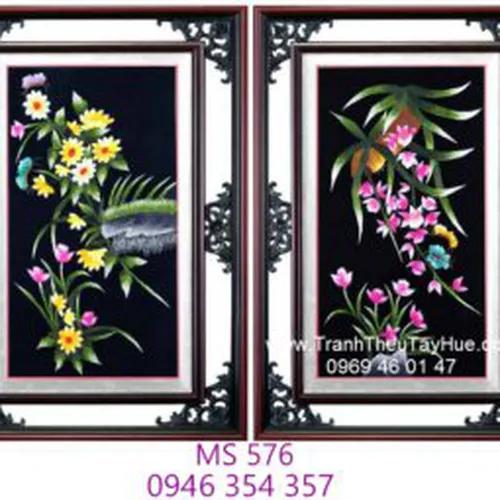 Tranh thêu tứ bình MS 576