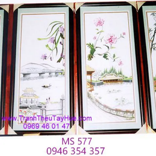 Tranh thêu tứ bình MS 577
